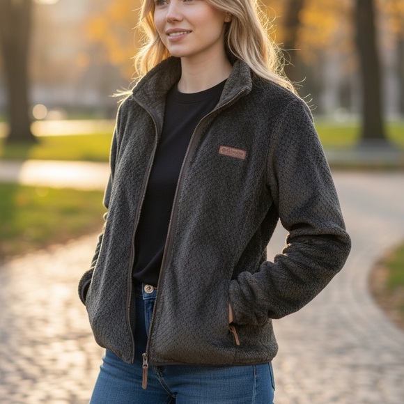 Columbia Jackets & Blazers - Columbia Women's Charcoal Teddy Jacket